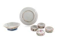 Five Chinese Famille Rose Porcelain Wares