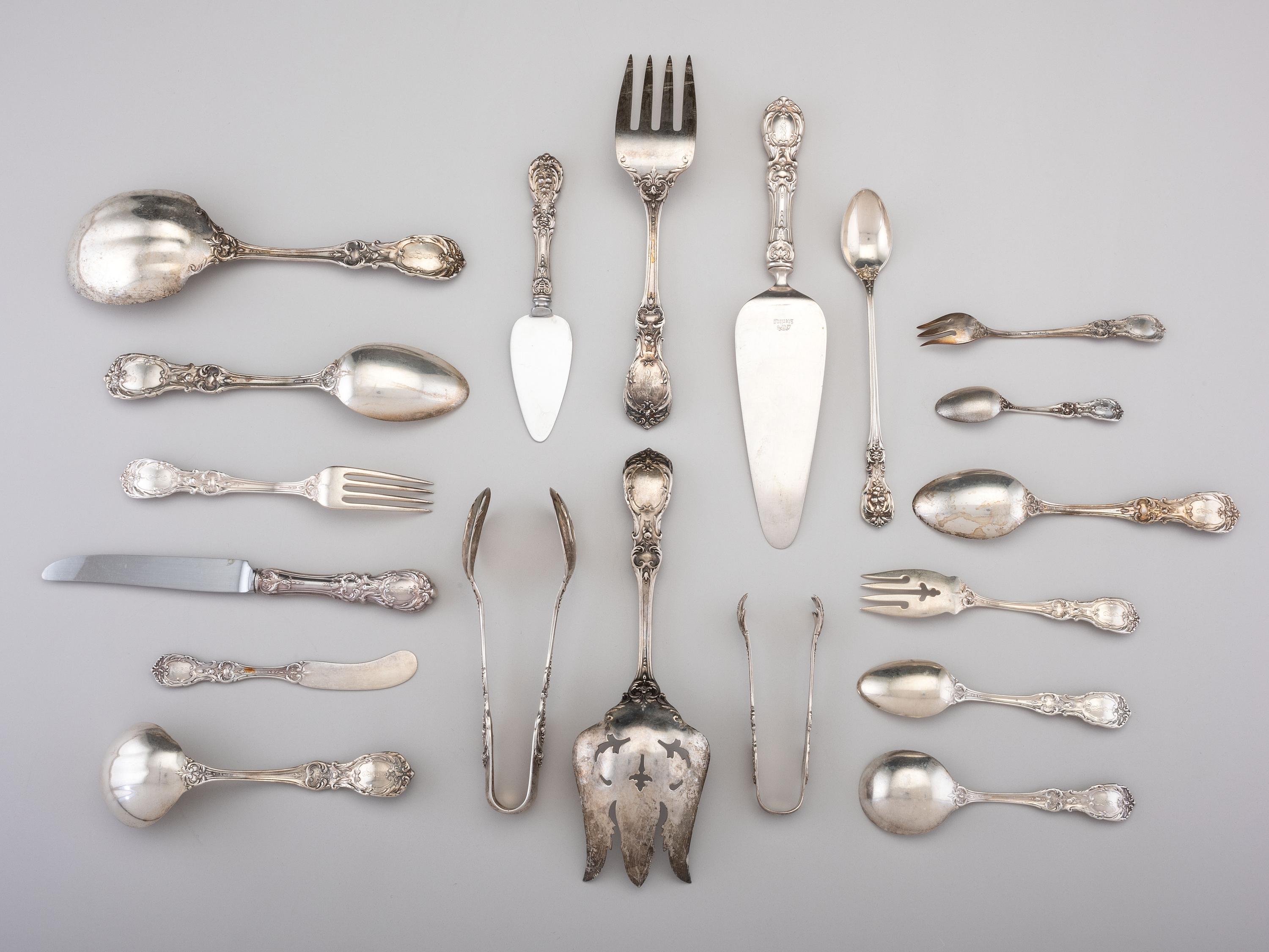 A Reed & Barton Silver Flatware Service