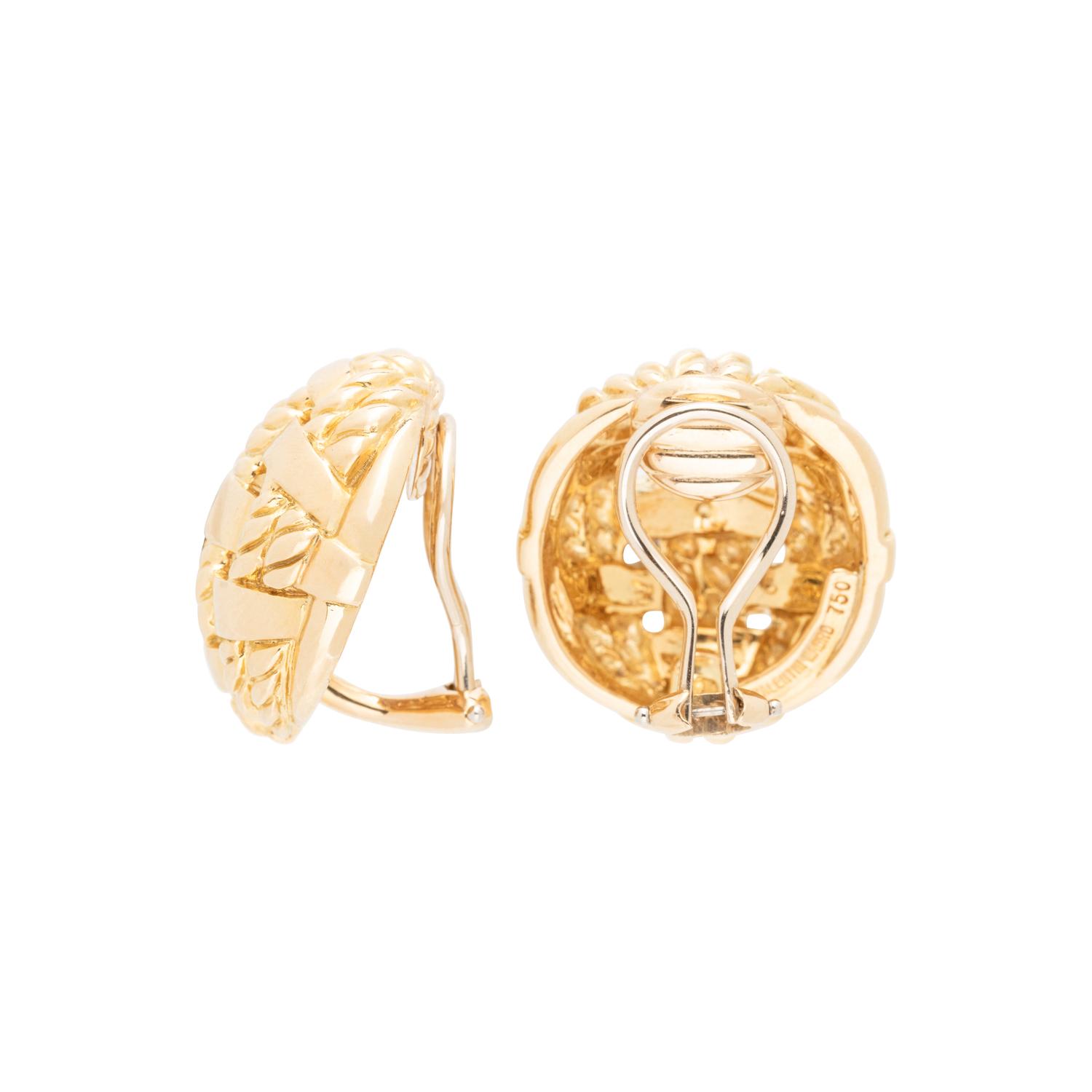 VALENTIN MAGRO, YELLOW GOLD CLIP EARRINGS