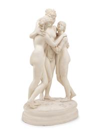 A Parian Ware Figural Group Depicting The Three Graces , after Antonio Canova