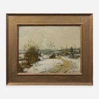 Gilbert Gaul (American, 1855-1919) Industrial Winter Landscape