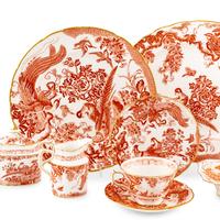 A Royal Crown Derby Red Aves Porcelain Dinner Service