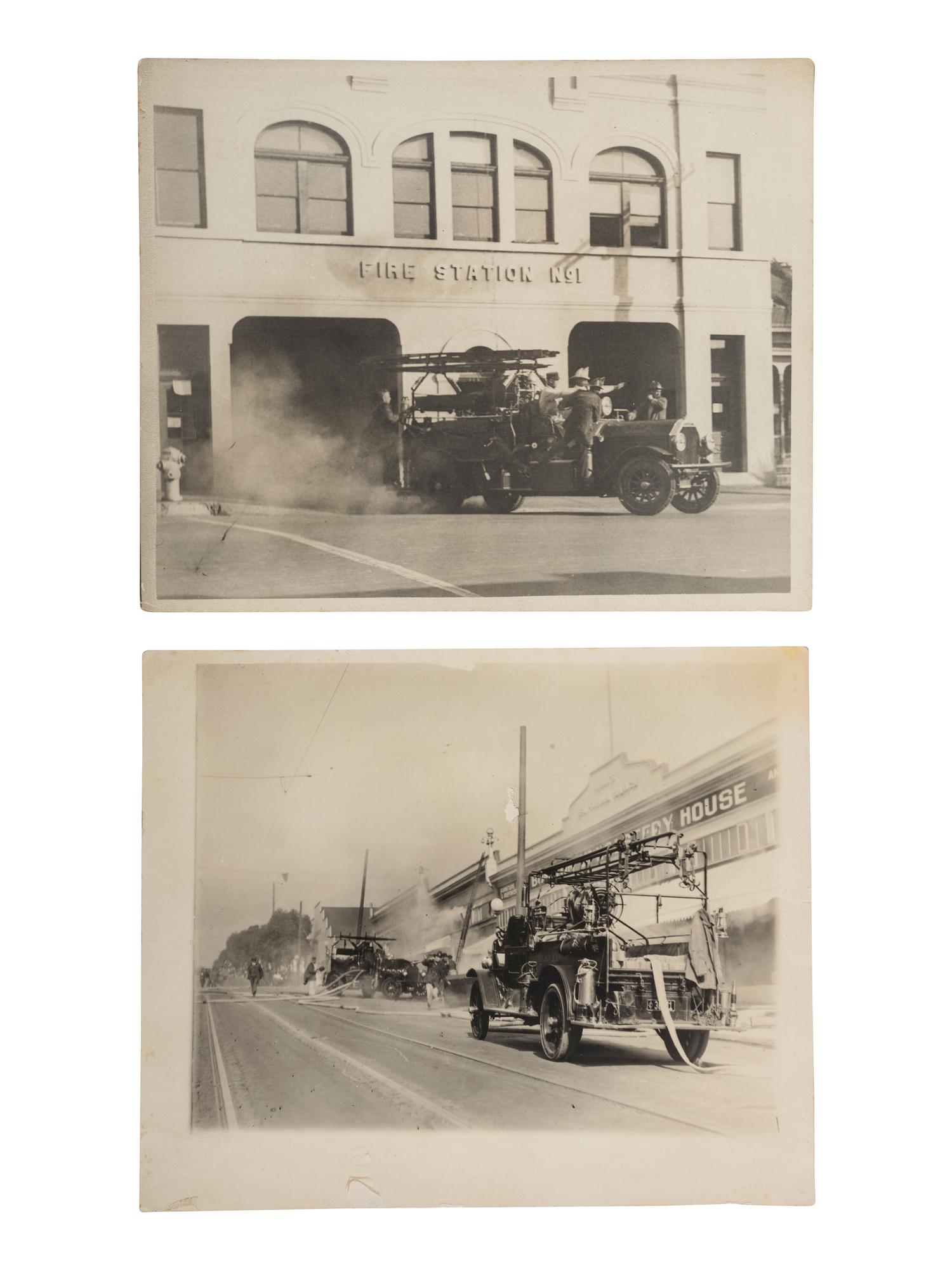 [OCCUPATIONAL PHOTOGRAPHY]. A group of images of firefighters and police officers, comprising: