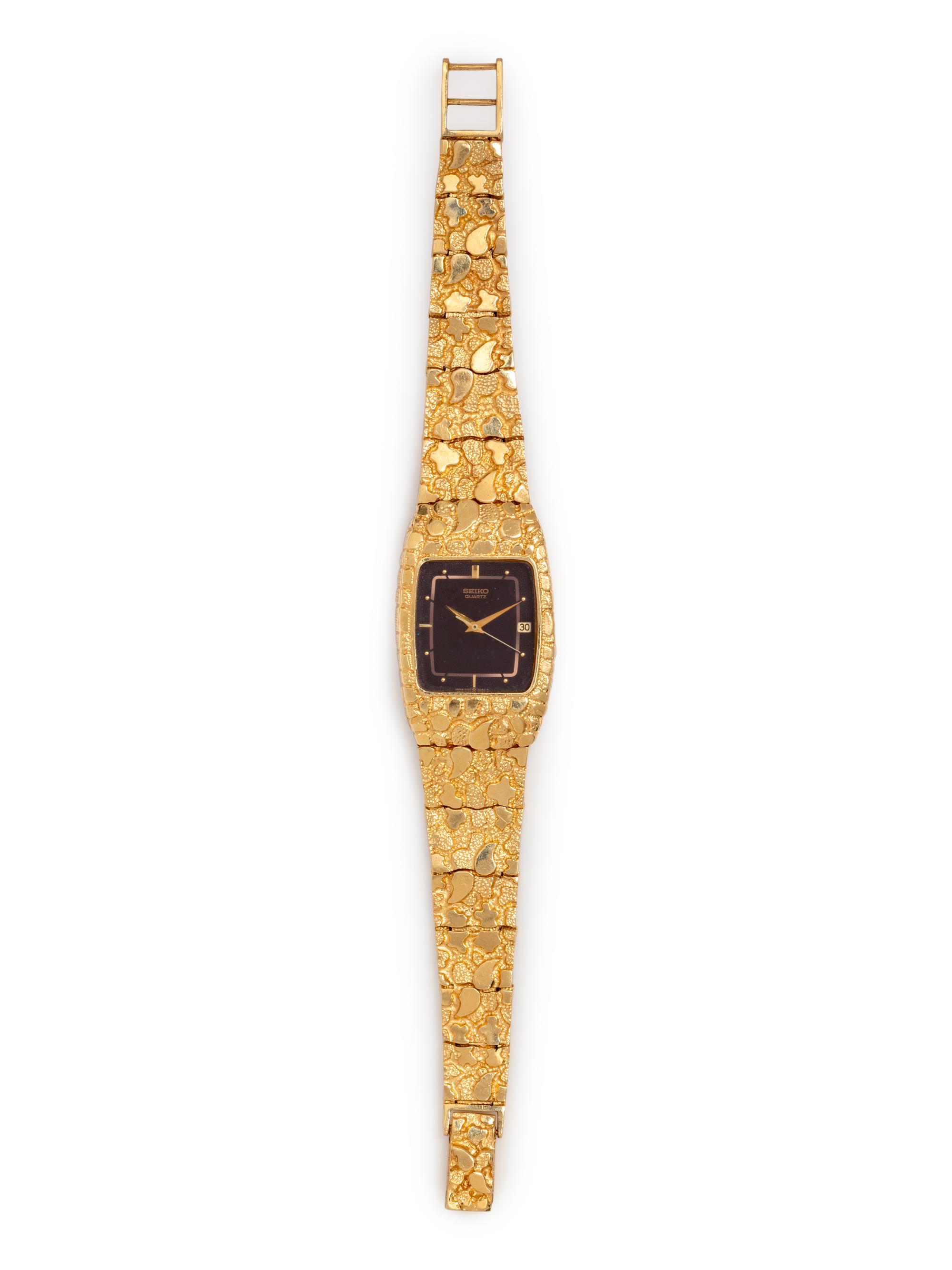 SEIKO, 14K YELLOW GOLD AND STAINLESS STEEL WRISTWATCH