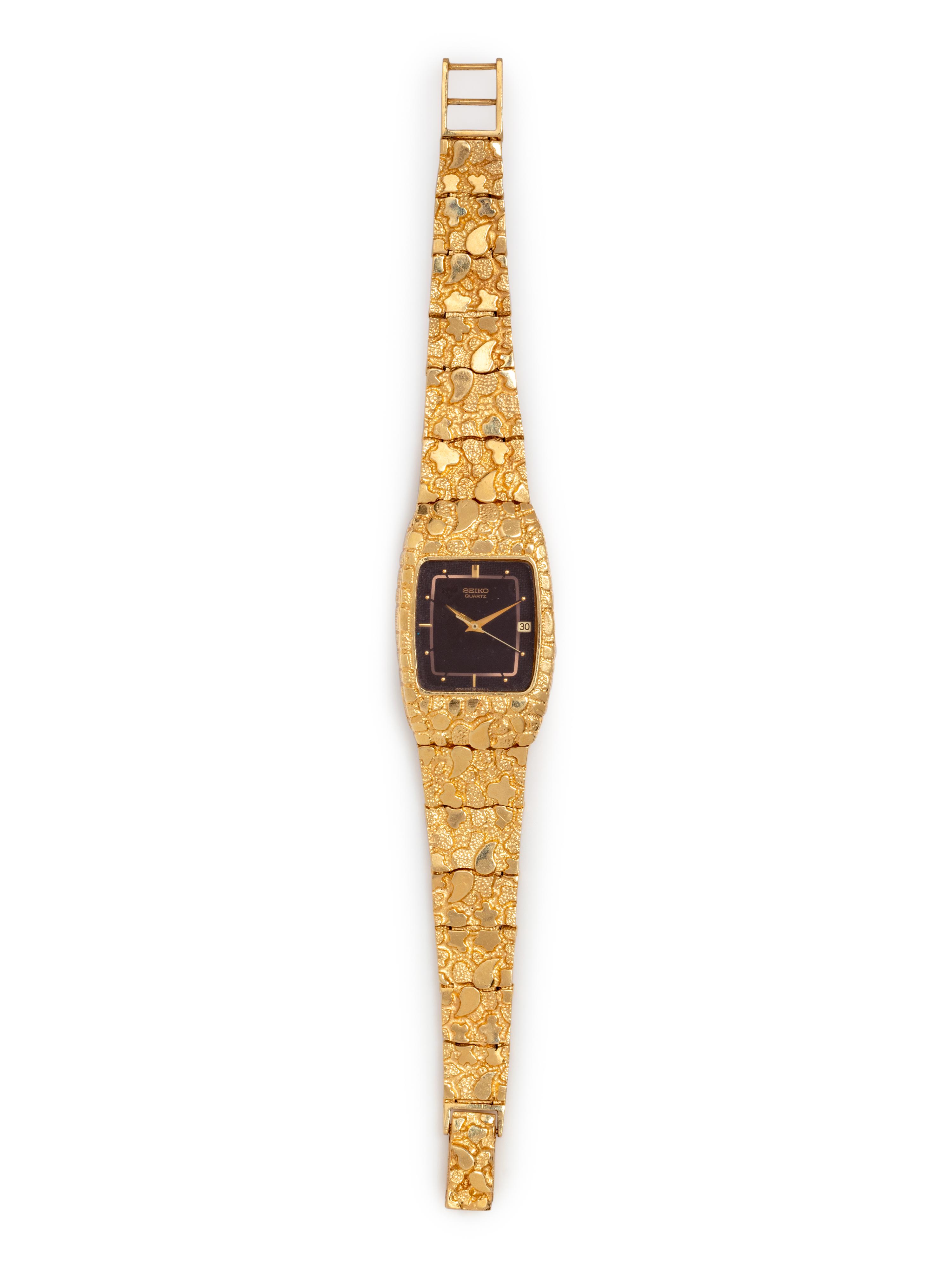 SEIKO, 14K YELLOW GOLD AND STAINLESS STEEL WRISTWATCH