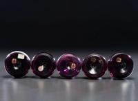 Five 'Mary Gregory' Amethyst Glass Barber Bottles