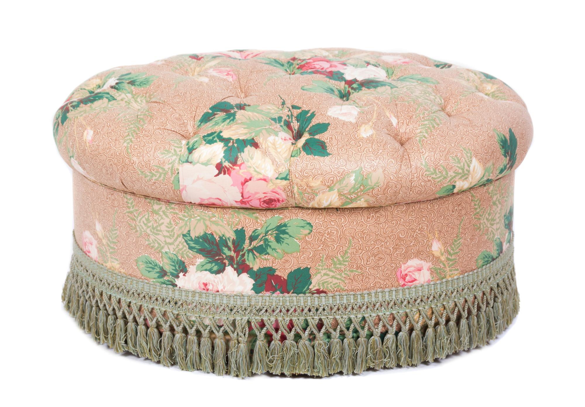 A Regency Style Oval Ottoman Height 24 inches.