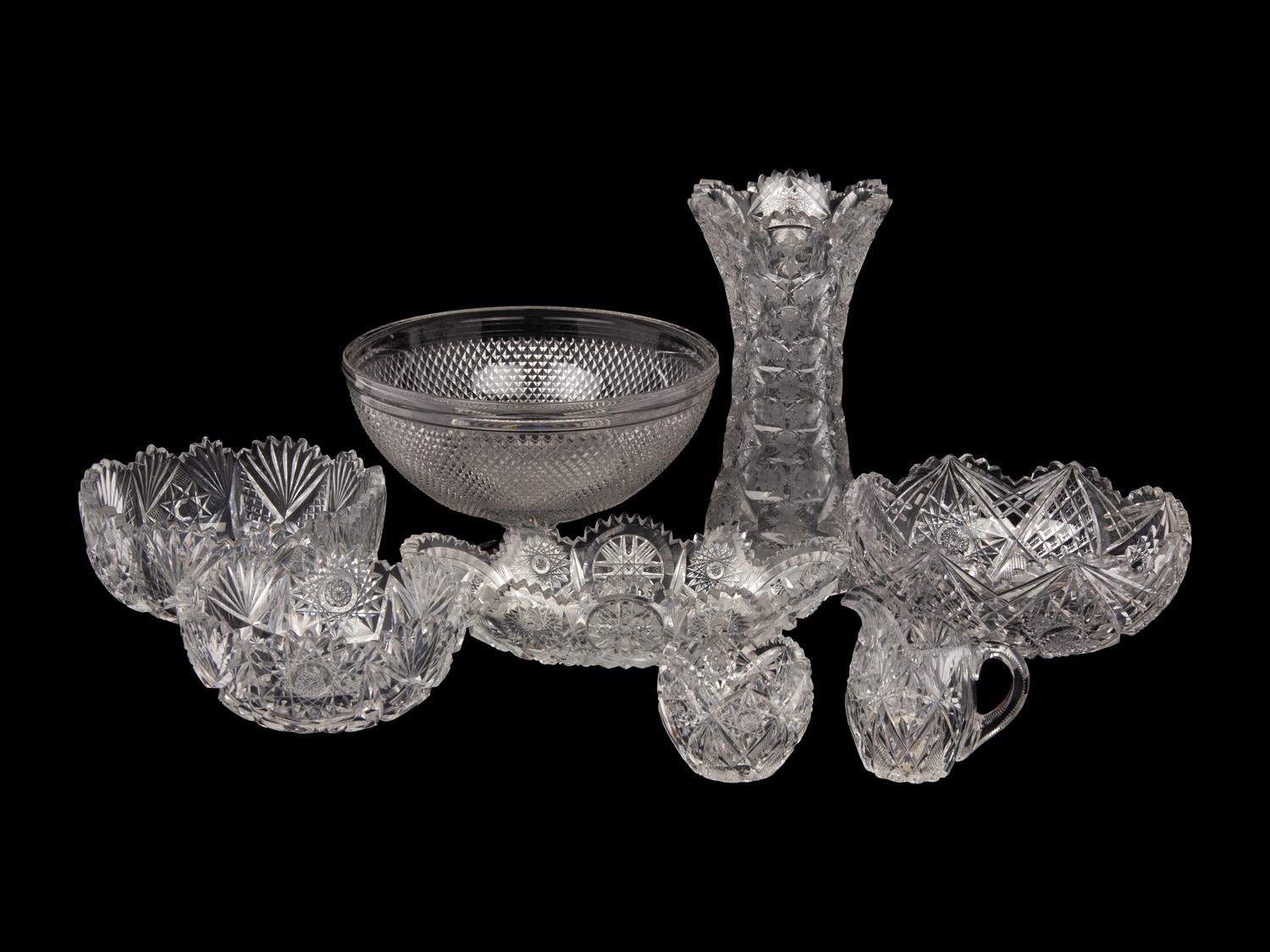 A Group of American Cut Glass Table Articles