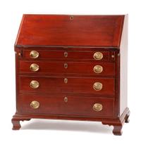 A George III Mahogany Slant-Front Desk Height 41 x width 38 x depth 21 1/2 inches. — 19TH CENTURY