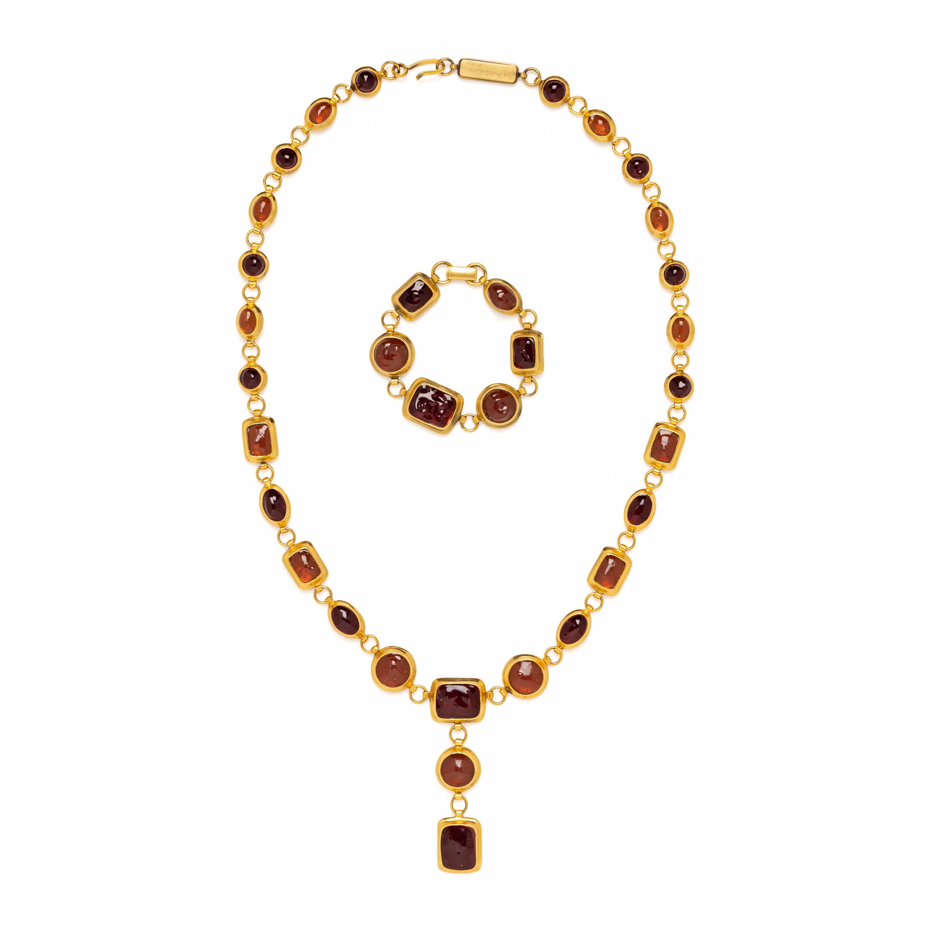 Yves Saint Laurent by Robert Goossens, Sautoir Necklace and Bracelet, 1980's
