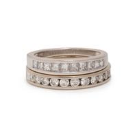 PAIR OF WHITE GOLD AND DIAMOND BANDS