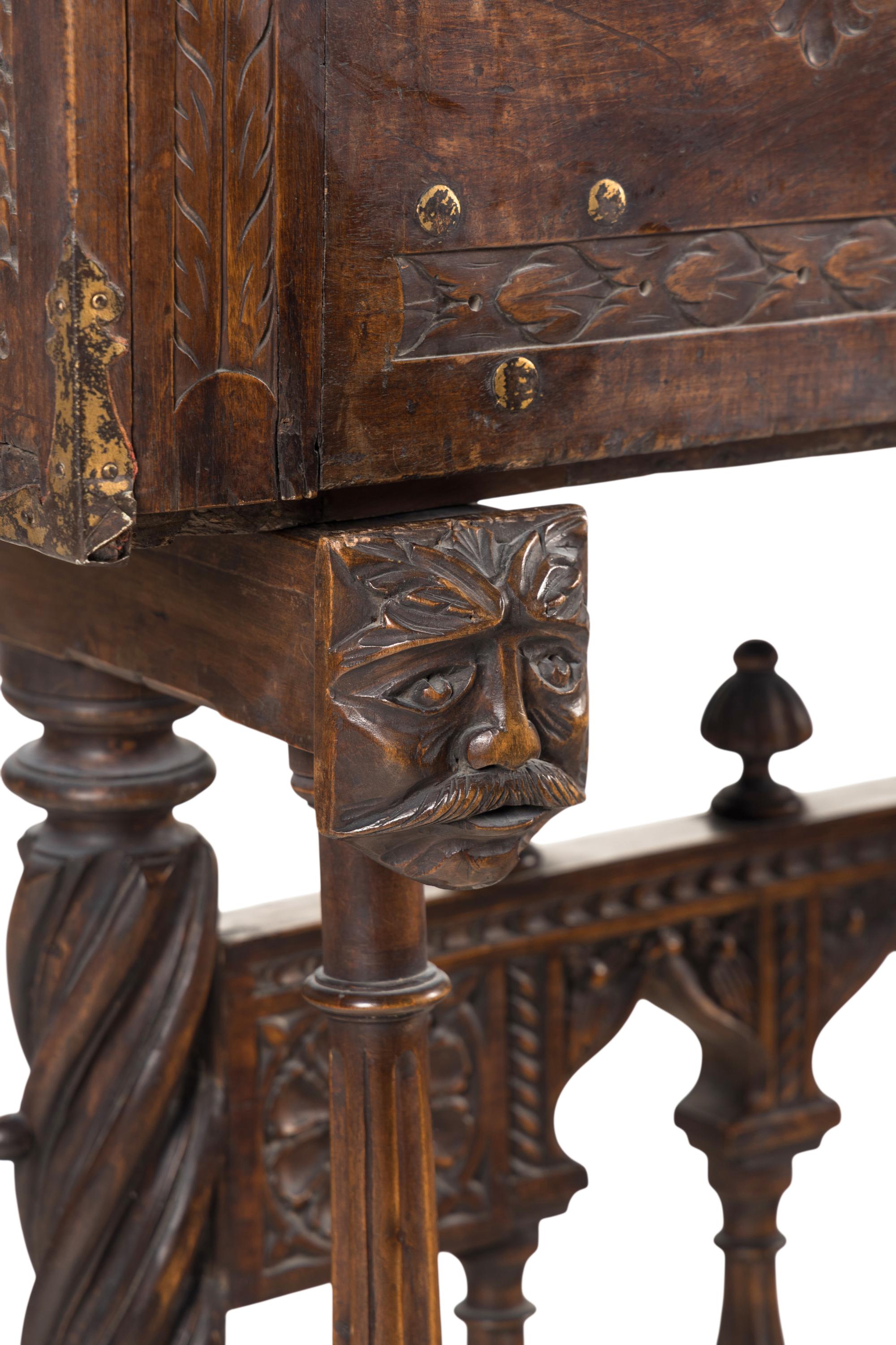 A Spanish Parcel-Gilt Walnut Vargueño