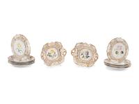 An Assembled English Porcelain Dessert Service