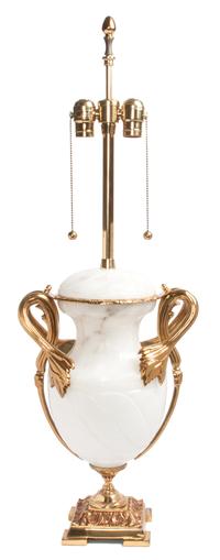 An Onyx and Gilt Metal Lamp Height 18 inches. — SECOND HALF 20TH CENTURY