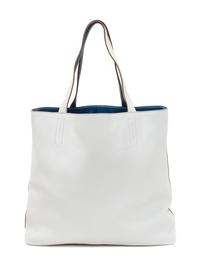 An Hermes Blanc/Bleu 45cm Taurillon Clemence Double Sens Tote, 17.5" x 15.5" x 5".