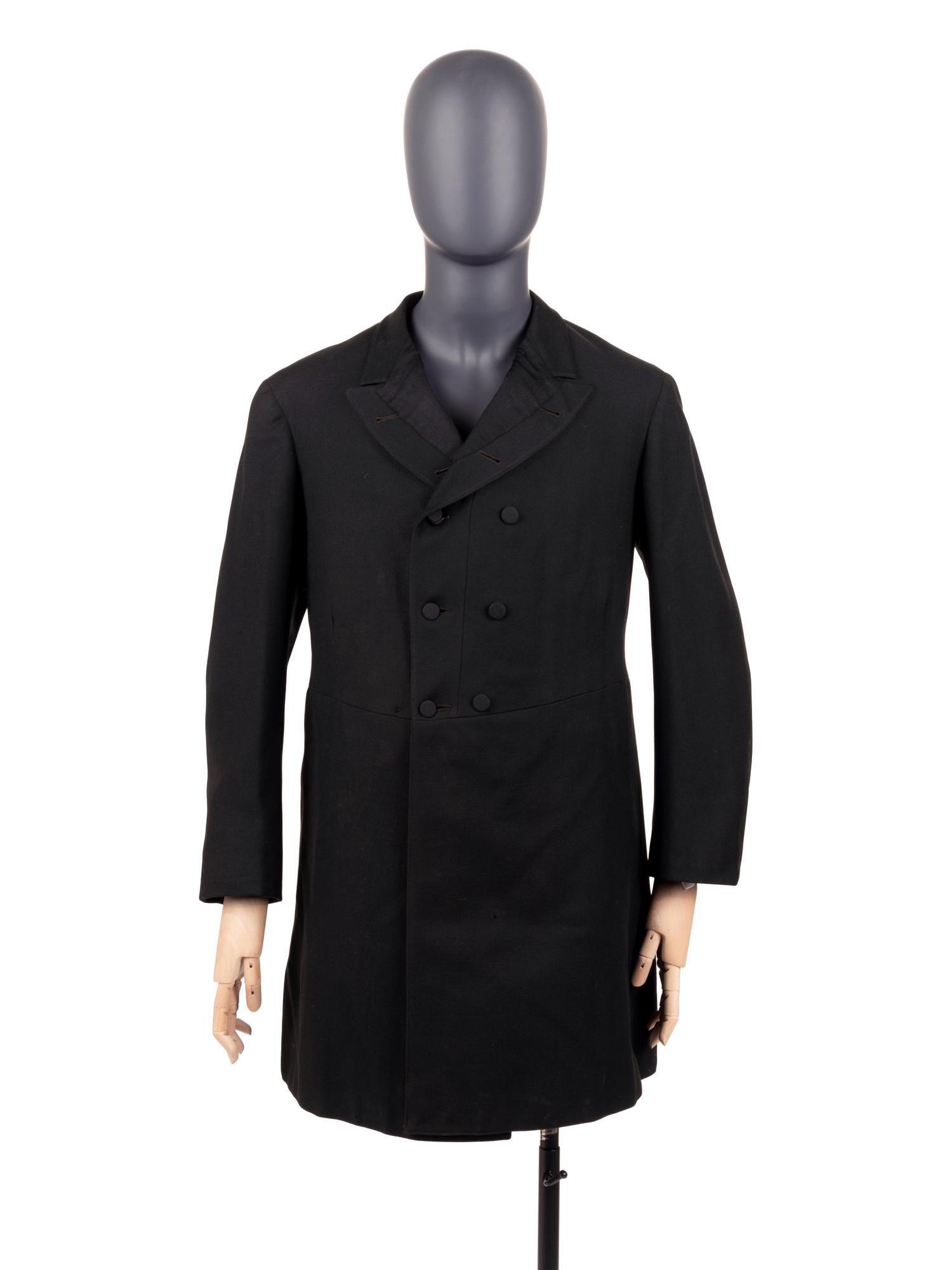 Two Men's Items: One Over Coat, One pair of Red Knit Underwear, 1890