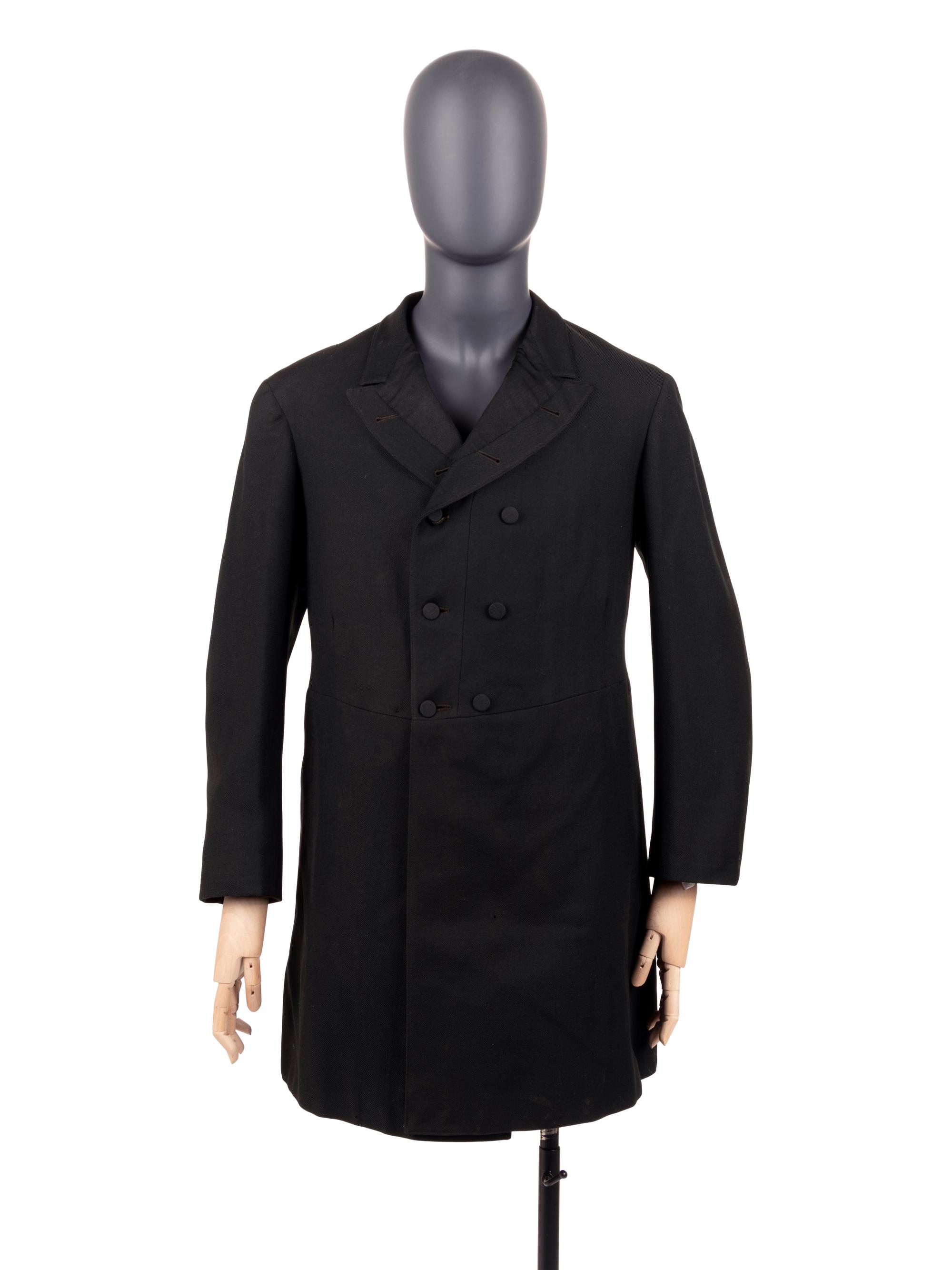 Two Men's Items: One Over Coat, One pair of Red Knit Underwear, 1890