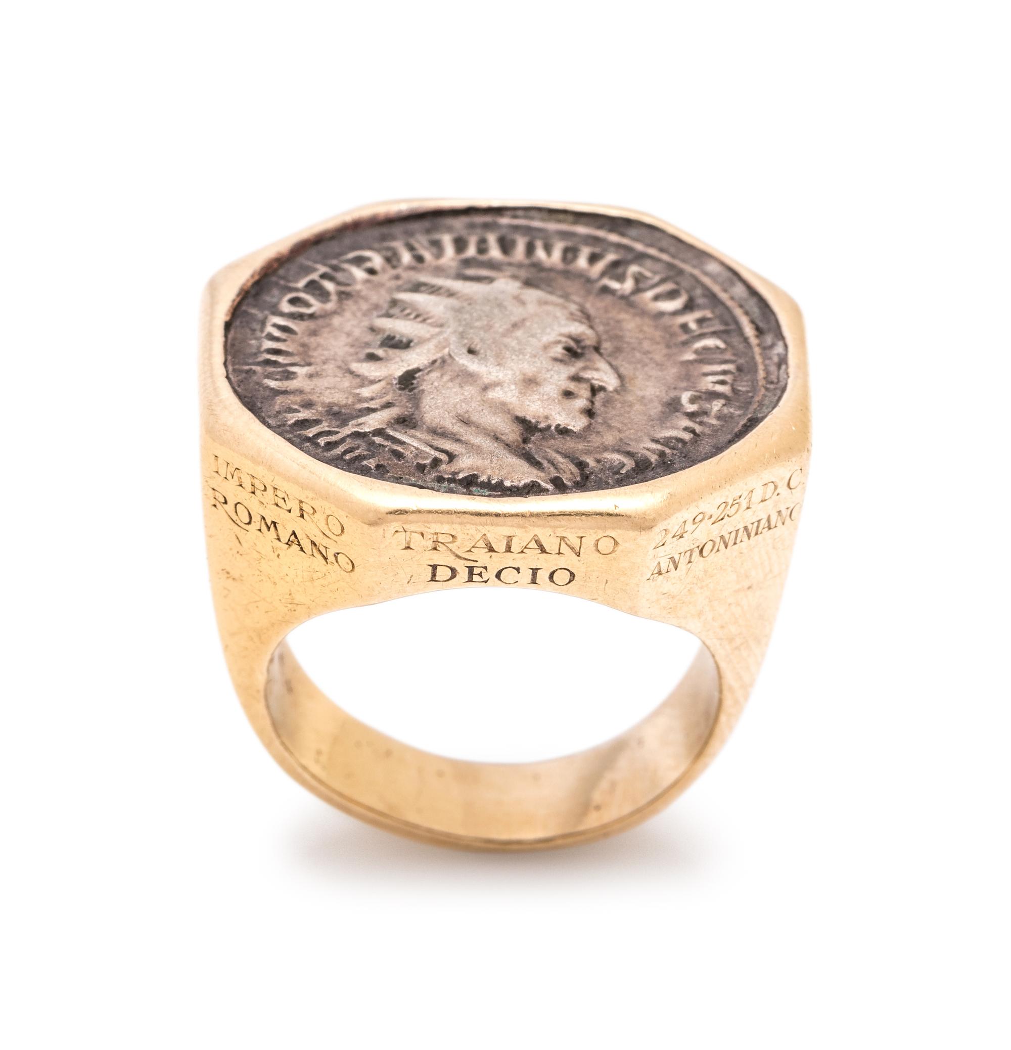 BVLGARI, YELLOW GOLD AND ANCIENT COIN RING