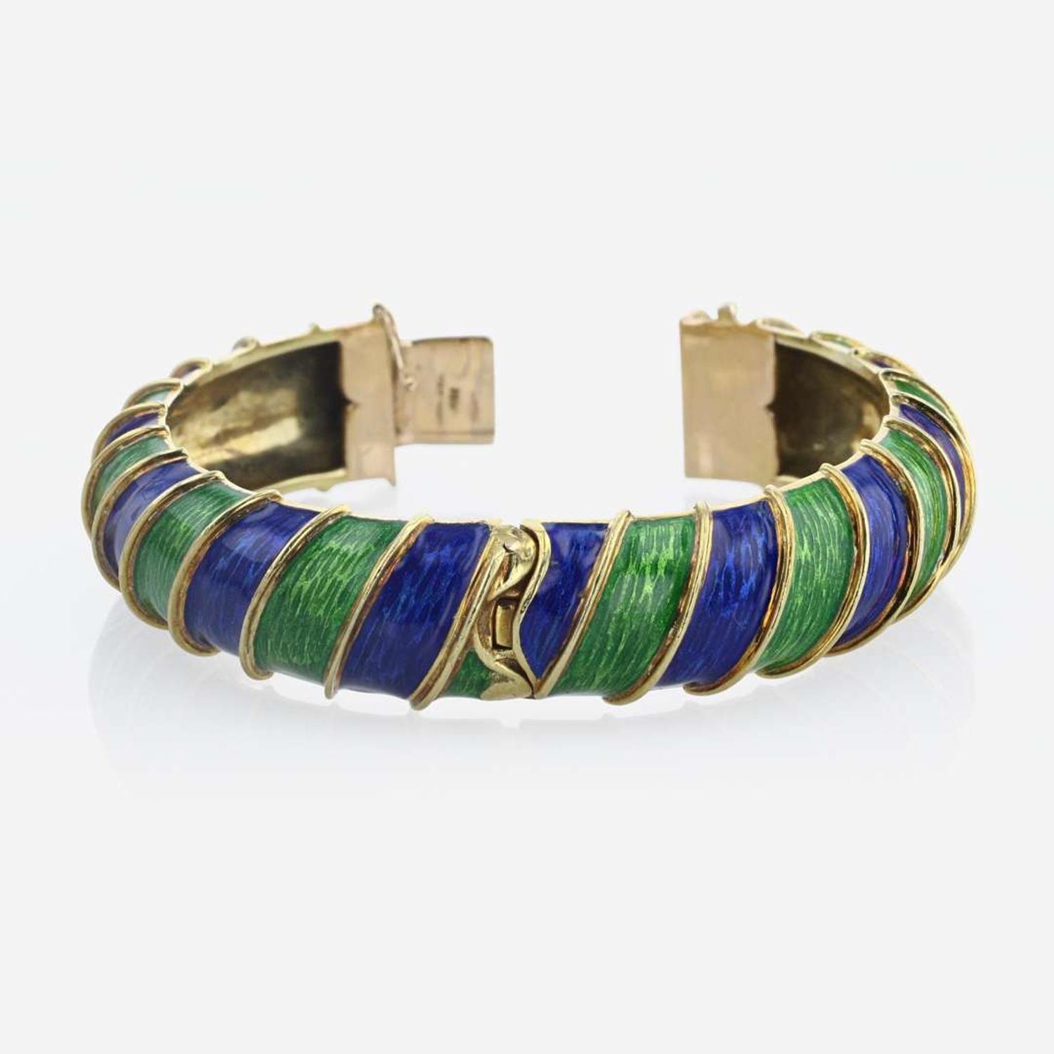 Martine 18K Yellow Gold and Enamel Bracelet