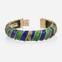 Martine 18K Yellow Gold and Enamel Bracelet