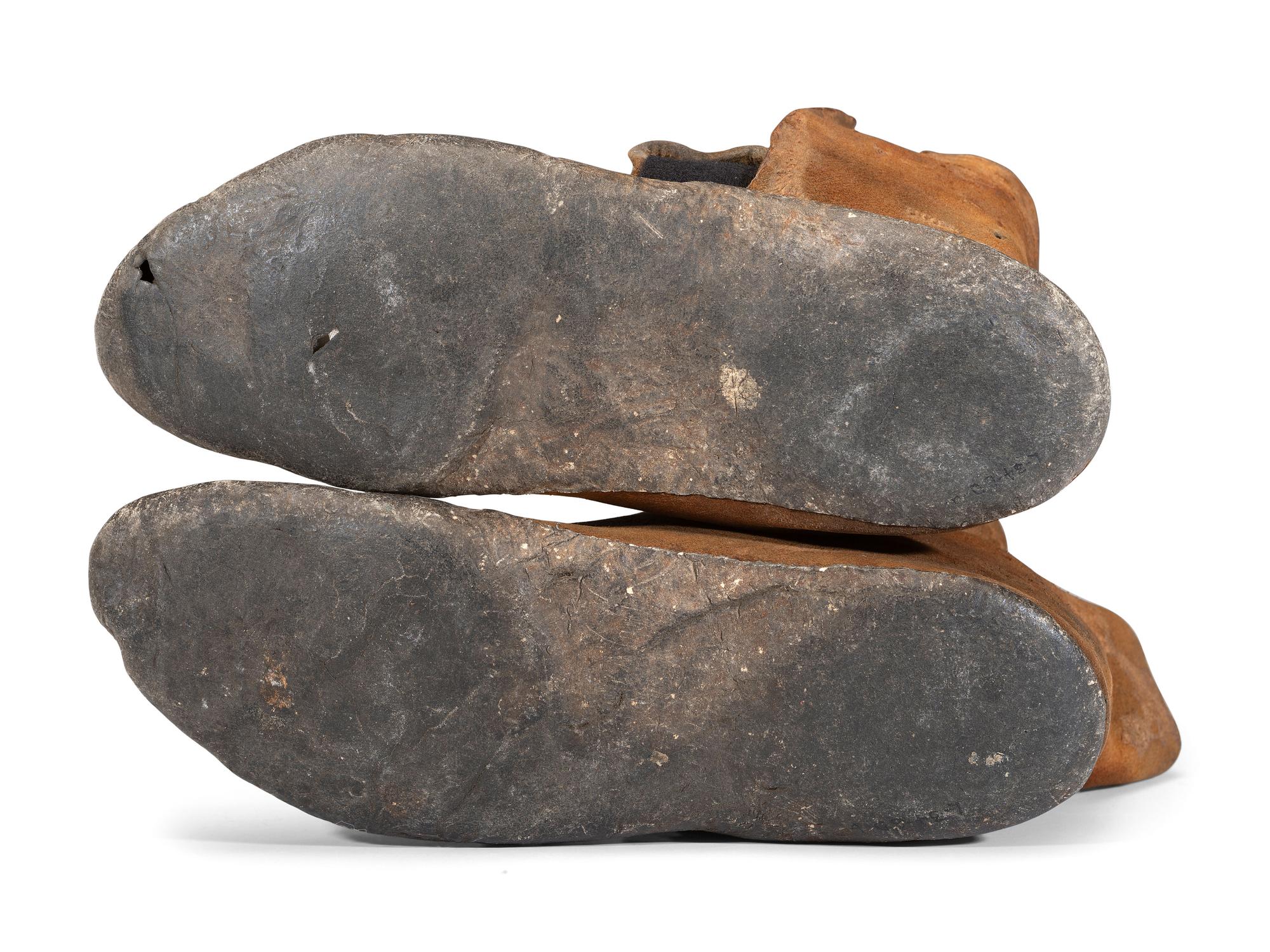 Navajo Buffalo Hide Moccasins, Collected by Hoffman Birney (1891-1958)