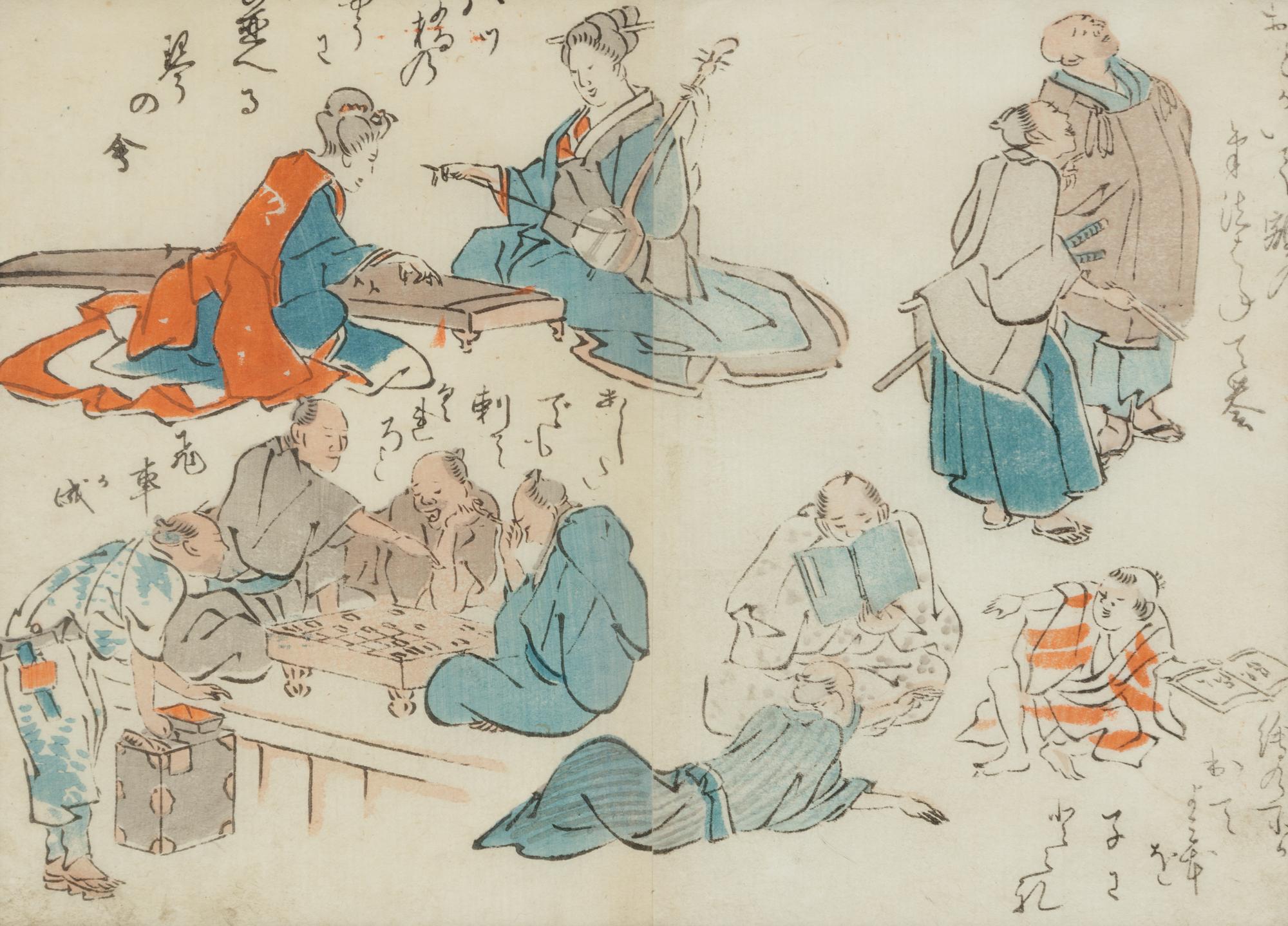 Four Japanese and Indian Prints