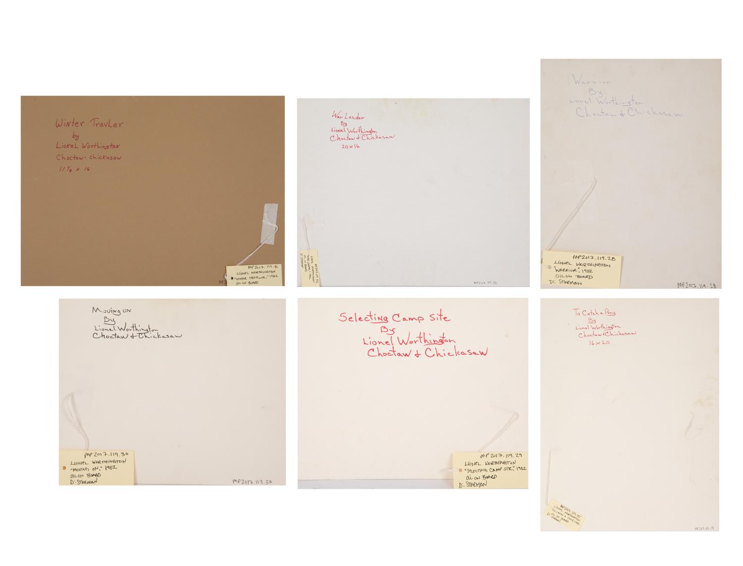 Six Works: To Catch a Pony, Warrior, Selecting Camp Site, Moving On, Winter Traveler and War Leader