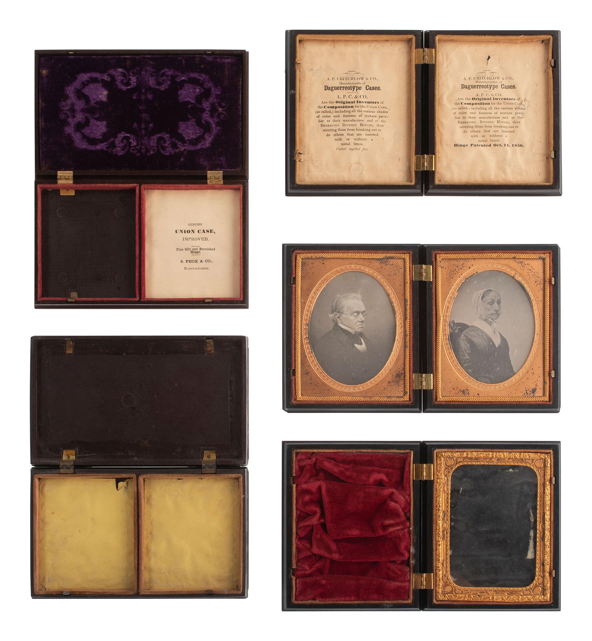 [EARLY PHOTOGRAPHY]. 27 assorted Union cases with floral, geometric, and scroll designs.