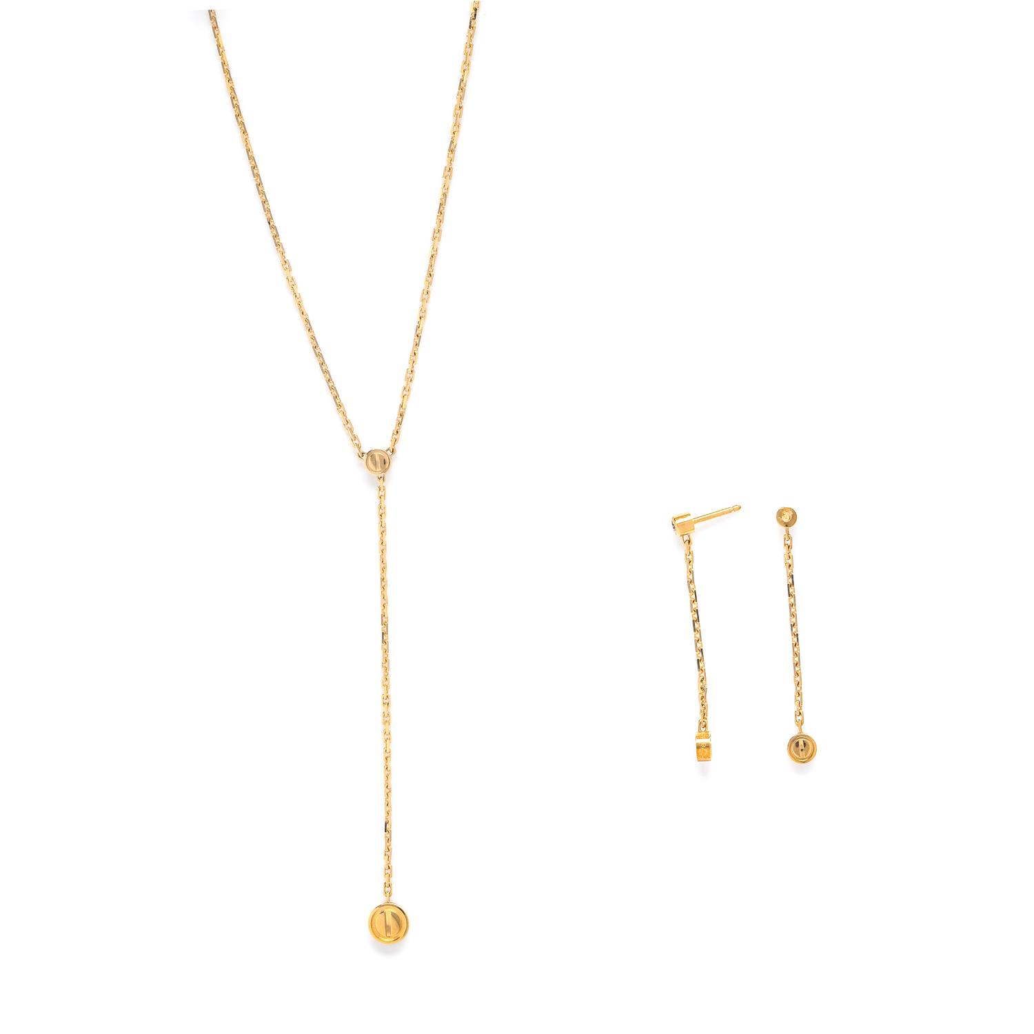 CARTIER, YELLOW GOLD 'LOVE' SET