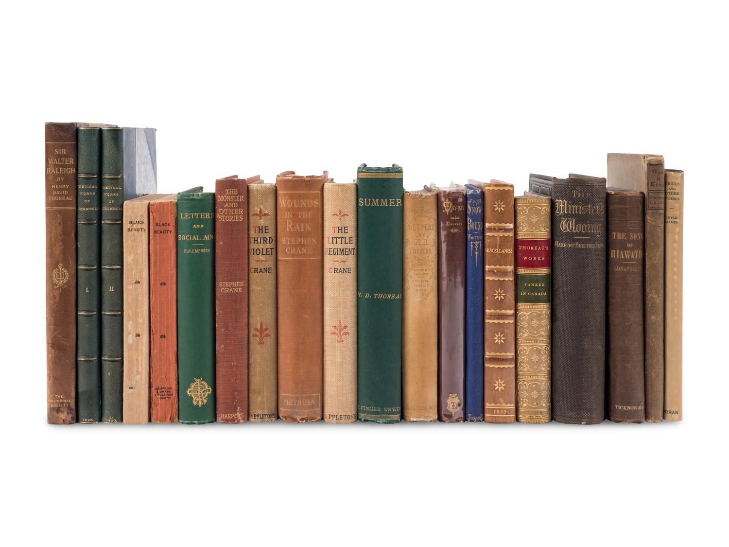 [LITERATURE - AMERICAN]. A group of 19 FIRST EDITIONS by American authors primarily from the nineteenth and early twentieth century, including: