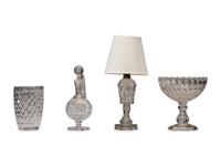 Four Cut and Molded Glass Table Articles
