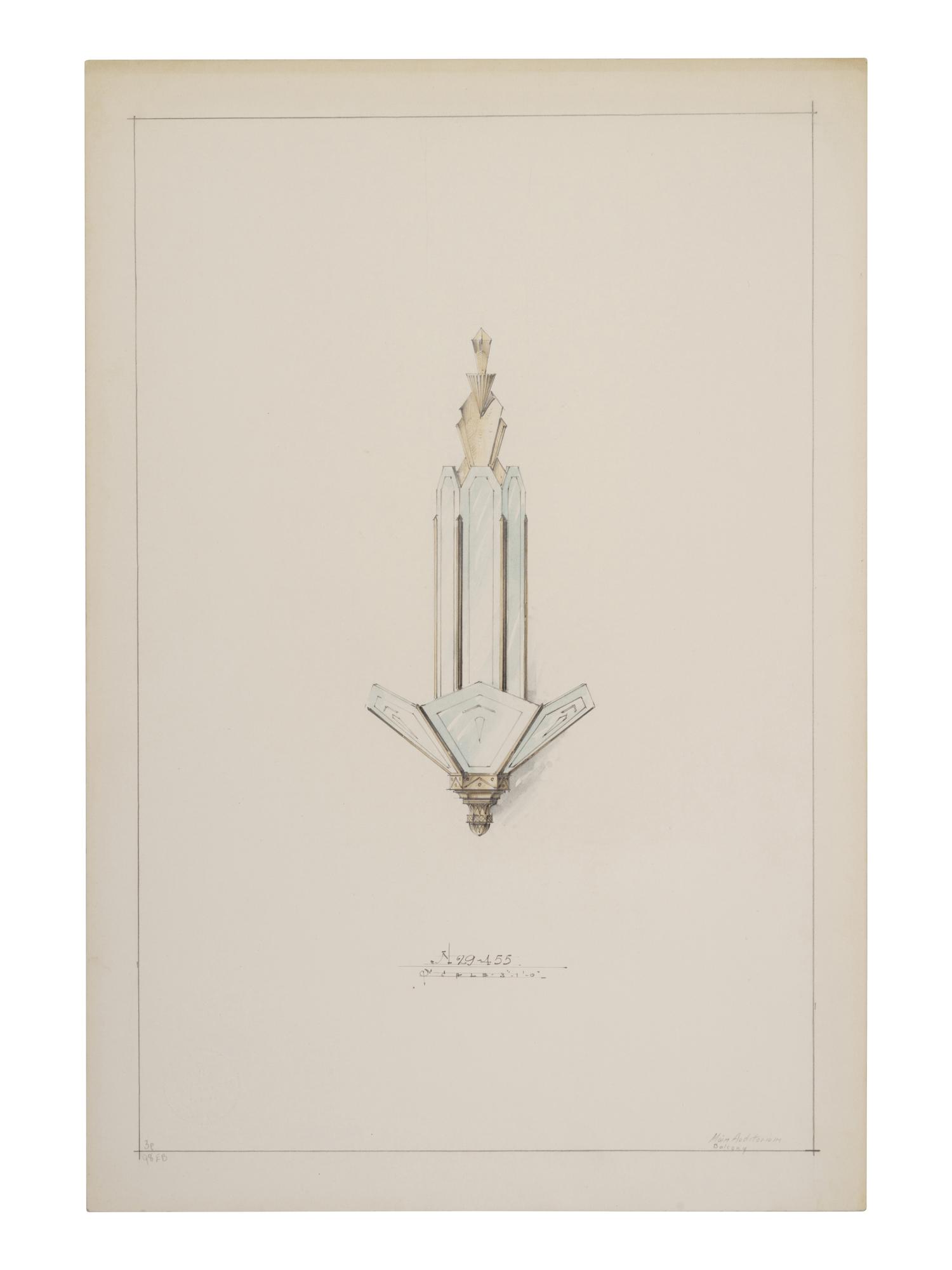 A Collection of Pencil and Ink Prototype Drawings for Beardslee Chandelier Co.