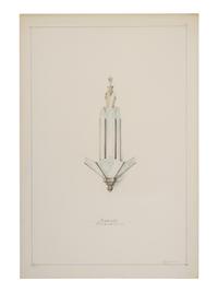 A Collection of Pencil and Ink Prototype Drawings for Beardslee Chandelier Co.