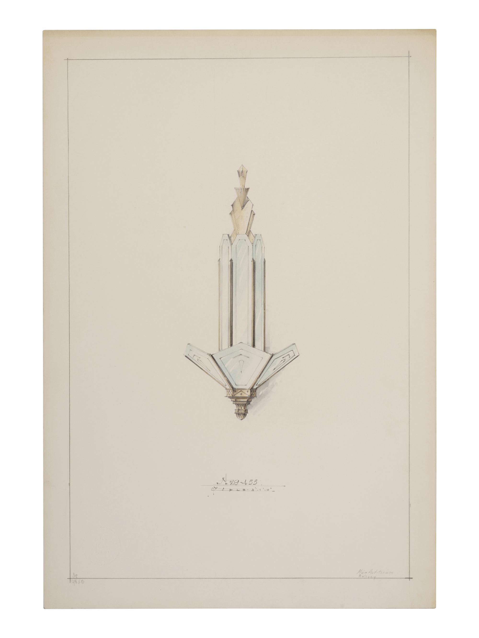 A Collection of Pencil and Ink Prototype Drawings for Beardslee Chandelier Co.