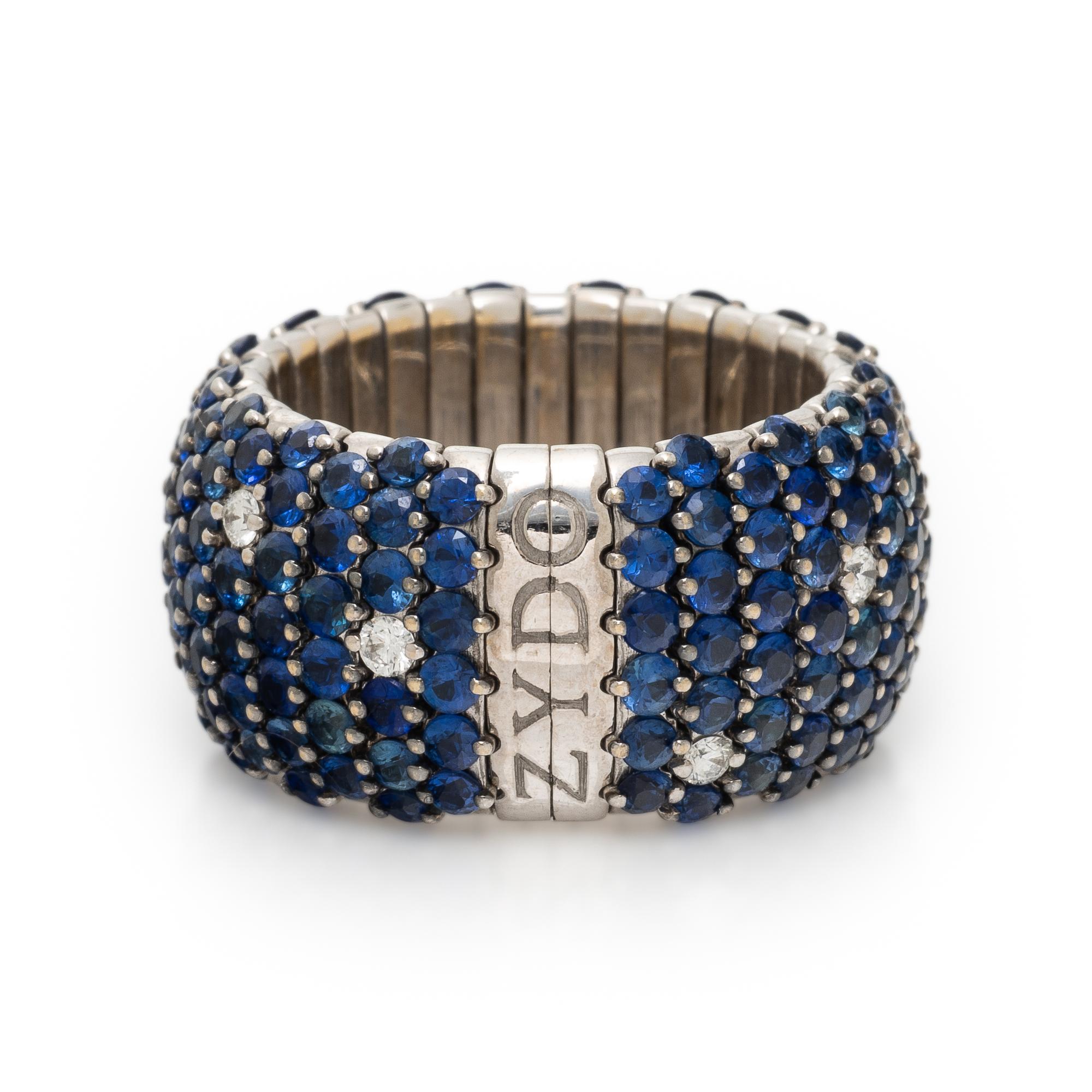 Zydo, Sapphire, Diamond, White Gold Flexible Ring