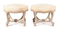 A Pair of Painted Faux-Rope Stools Height 19 x diameter 24 inches. — 20TH CENTURY