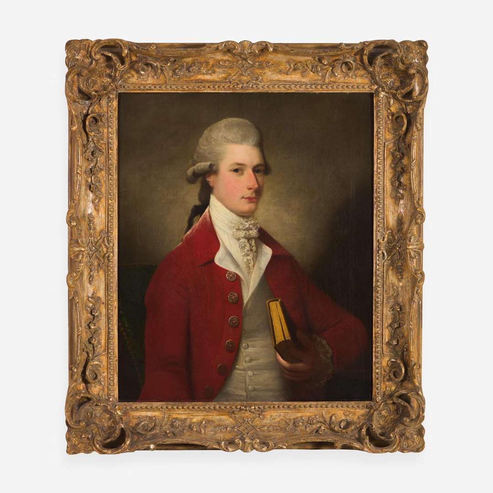 Attributed to David Martin (British, 1736–1798) Portrait of a Gentleman in a Red Coat, Bust-Length (Archibald ***)