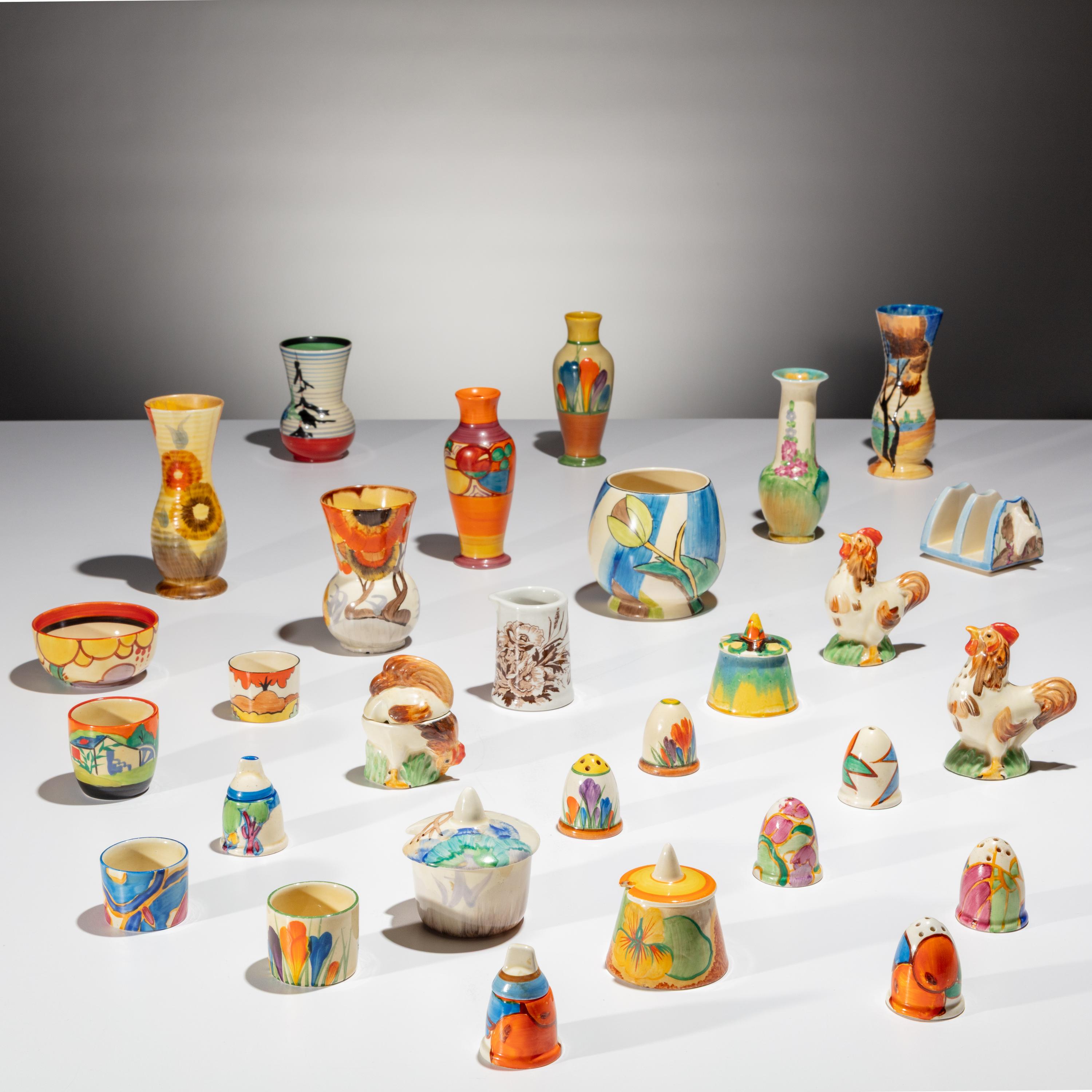Clarice Cliff (English, 1899–1972) — Group of 29 Small articles