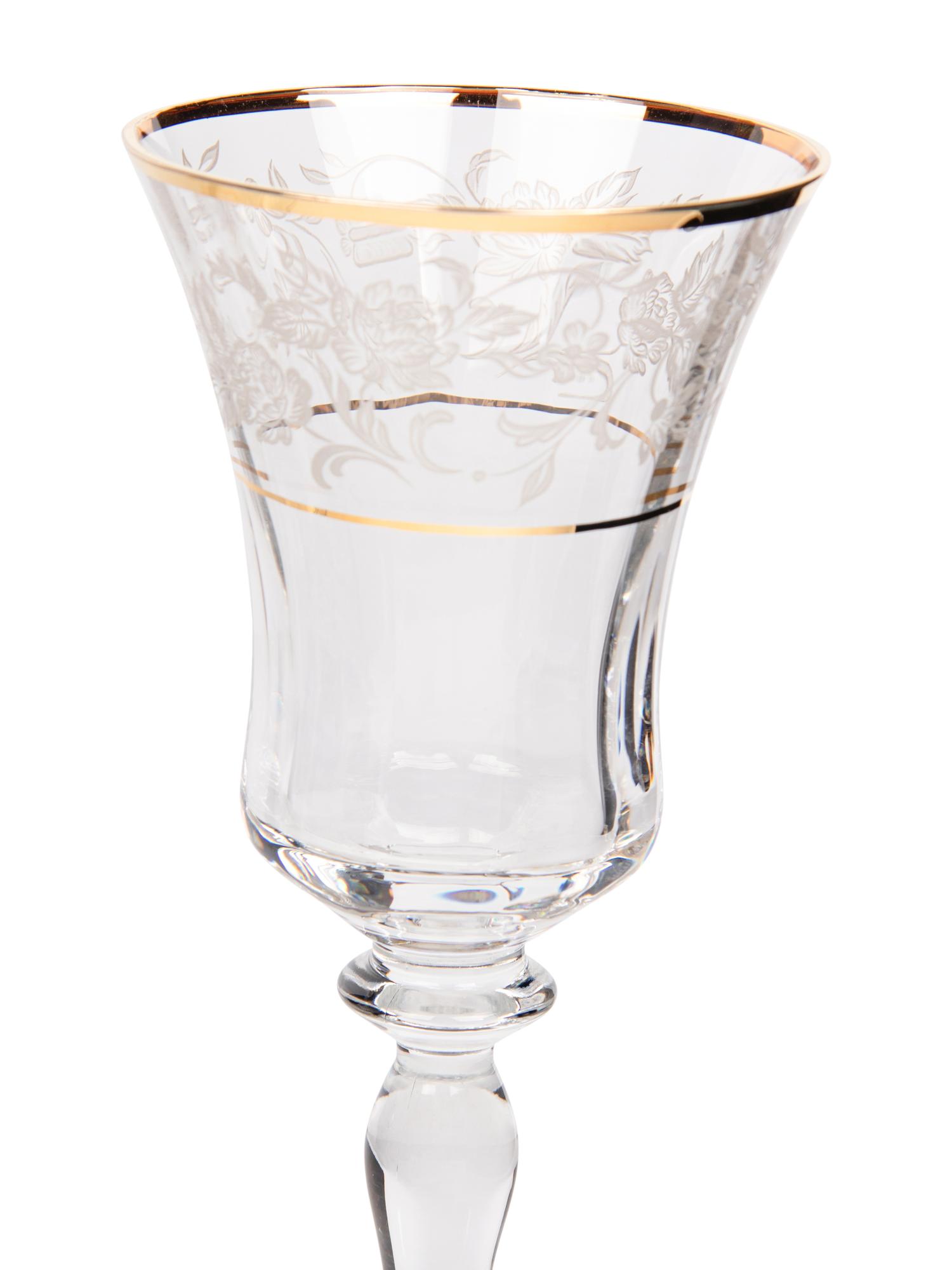 A Gilt Banded and Floral Etched Glass Stemware Service