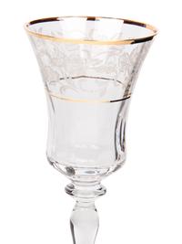 A Gilt Banded and Floral Etched Glass Stemware Service