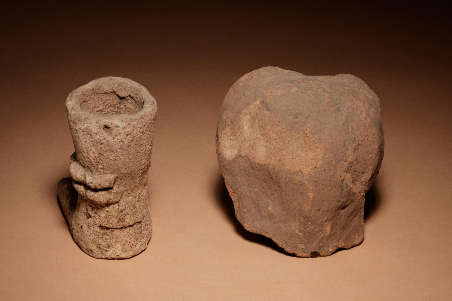 A Nayarit Terracotta Warrior Figure, with Associated Head and Foot