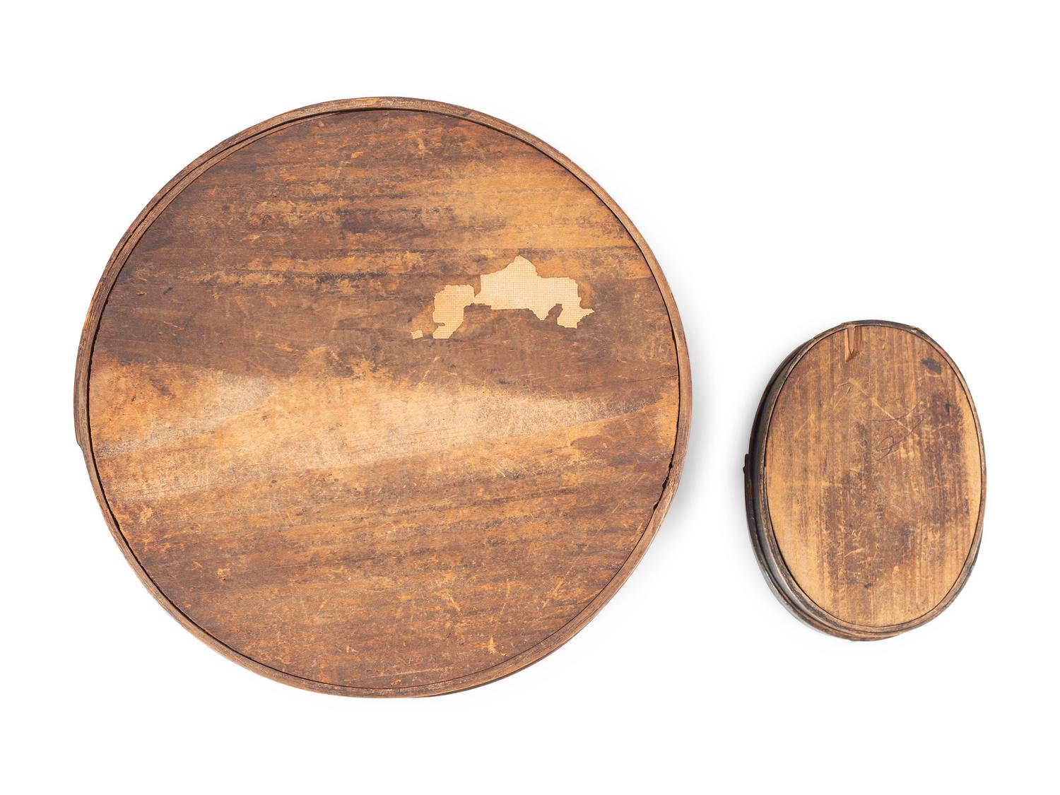 Four Oval Pantry Boxes in Old Paint