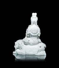 A Pair of Chinese Blanc-de-Chine Porcelain Figures of Guanyin