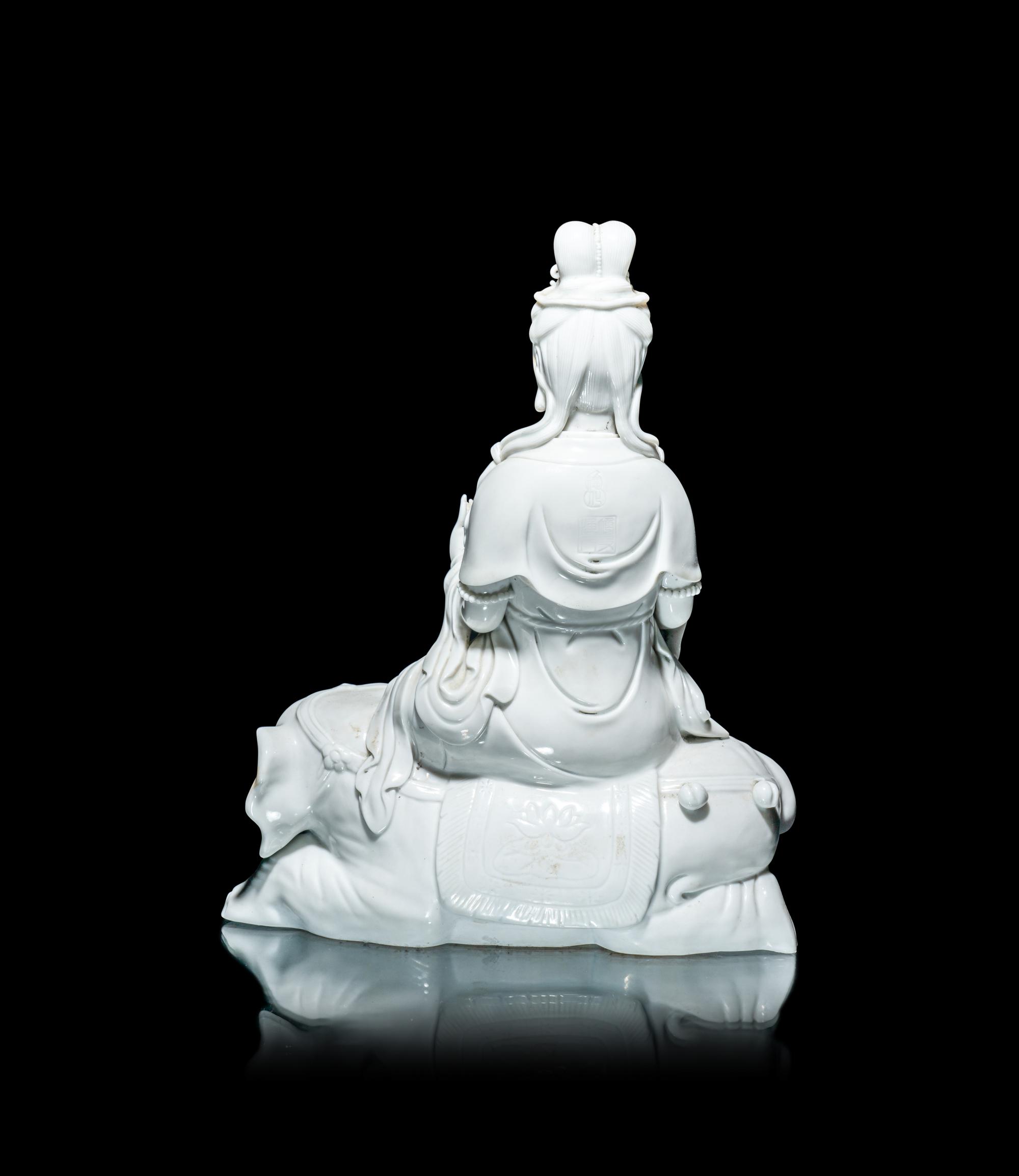 A Pair of Chinese Blanc-de-Chine Porcelain Figures of Guanyin