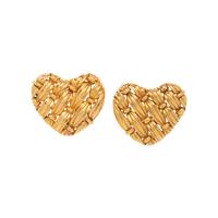 TIFFANY & CO., YELLOW GOLD WOVEN HEART EARRINGS