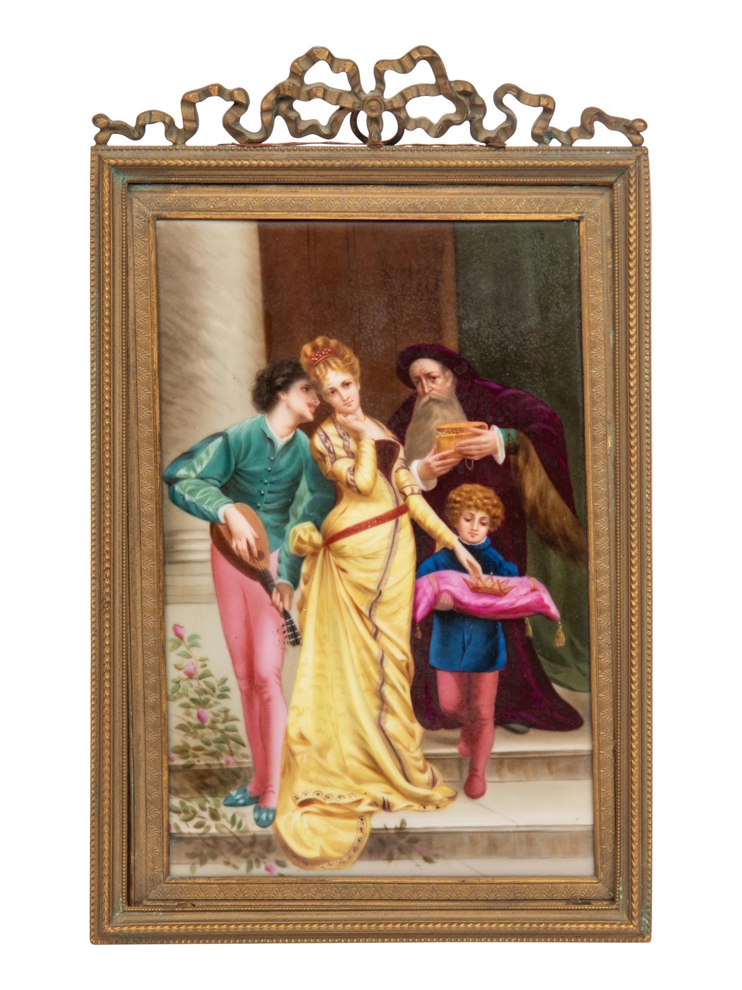 A Continental Painted Porcelain Plaque
