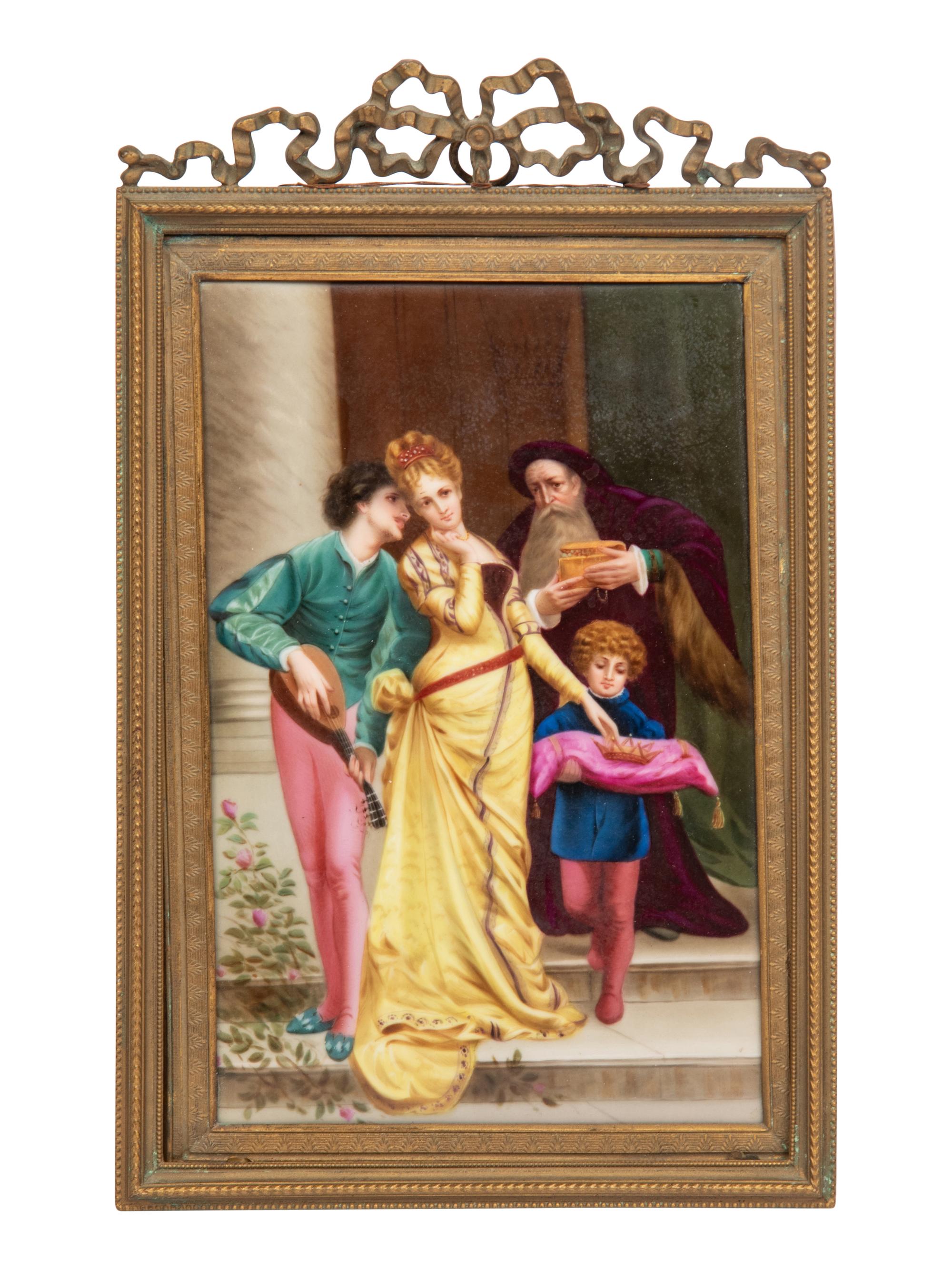 A Continental Painted Porcelain Plaque