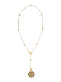 SPAULDING & CO., ANTIQUE, YELLOW GOLD AND ENAMEL PENDANT WATCH AND CHAIN