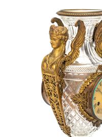 A French Gilt Bronze-Mounted Cut Glass Urn Clock