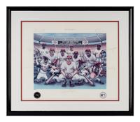A Cincinnati Reds Big Red Machine Starting Lineup Signed Autograph Looney Tunes Print
